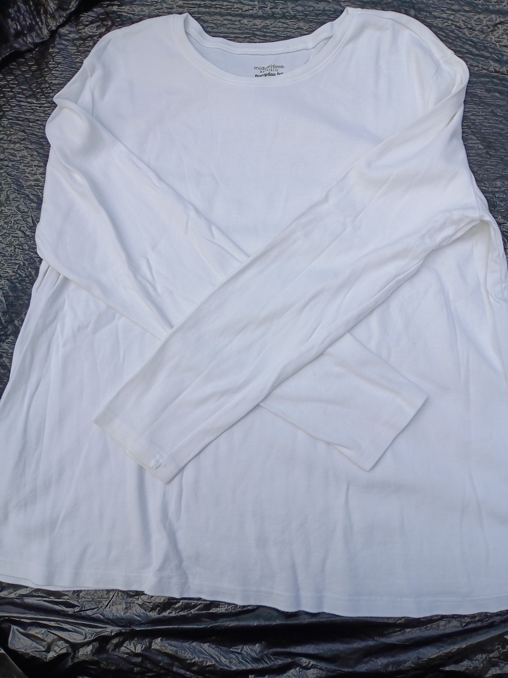 Maternity White Long-Sleeve Crewneck Tee